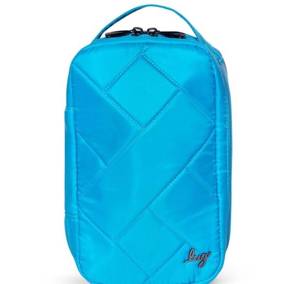 LUG Hover Cosmetic Case - Sky Blue with Floral Inside Lining NWOT - Picture 1 of 5